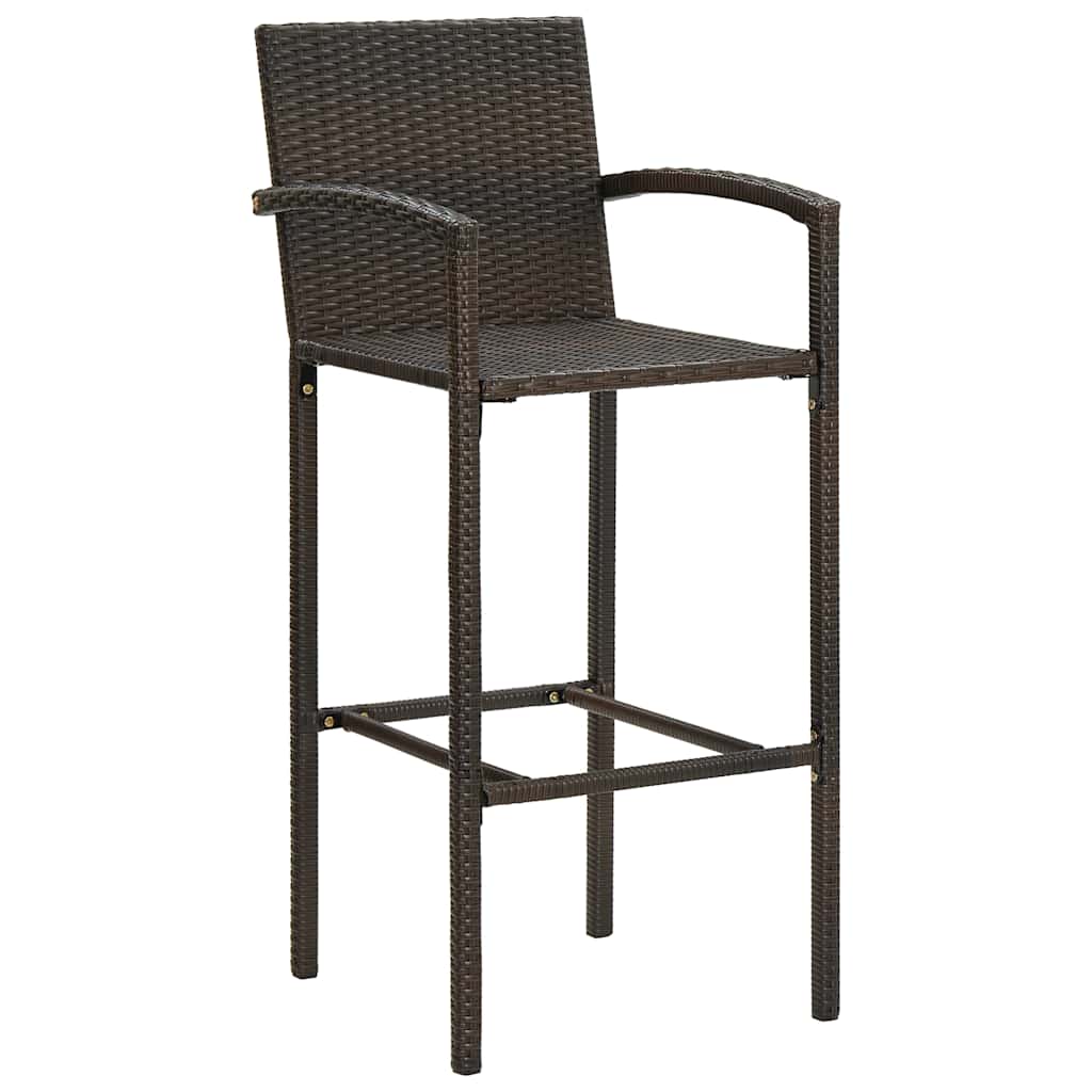 Garden Bar Set | Brown | PE rattan | 5 Piece Set | Footrest