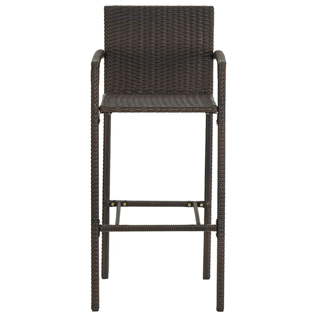 Garden Bar Set | Brown | PE rattan | 5 Piece Set | Footrest