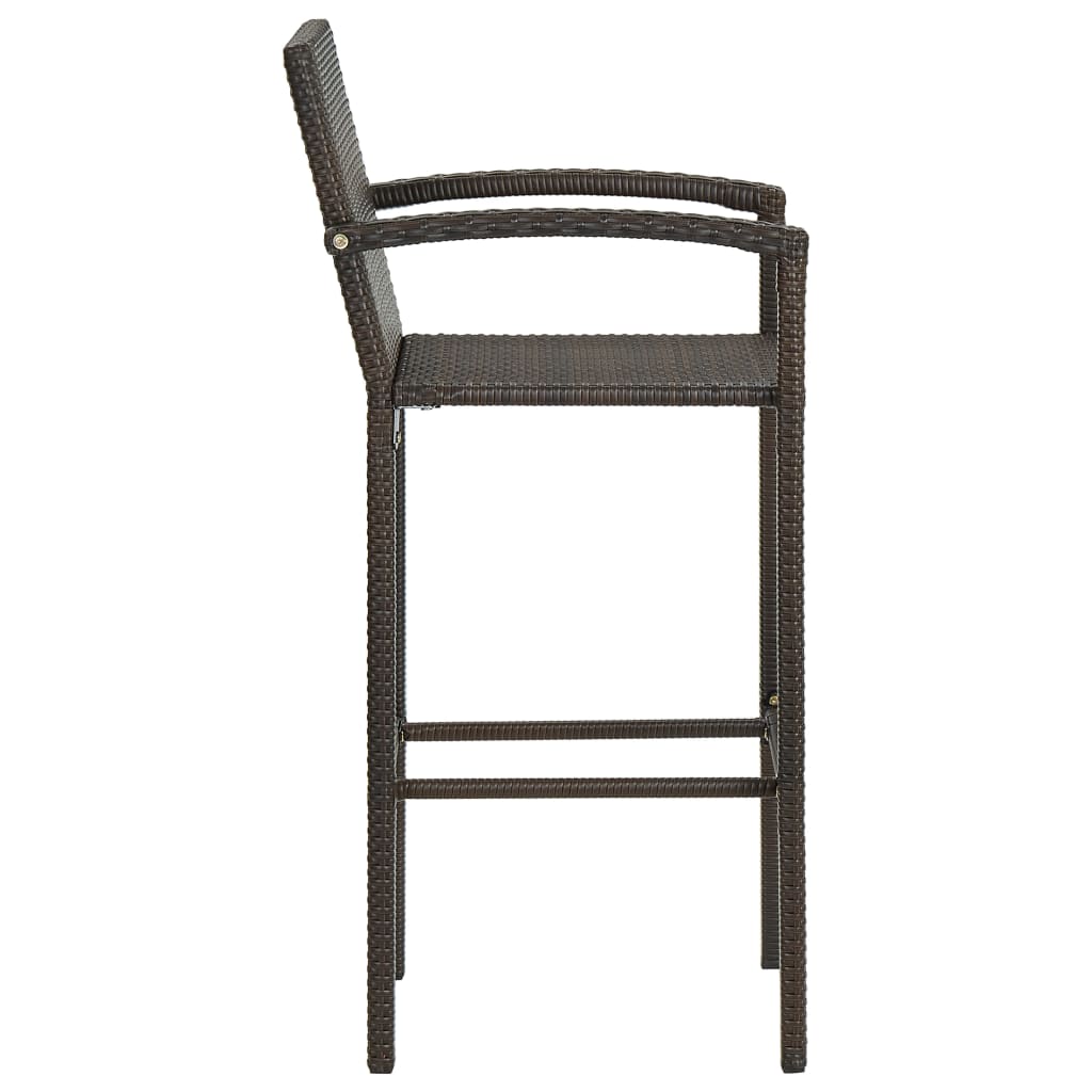 Garden Bar Set | Brown | PE rattan | 5 Piece Set | Footrest