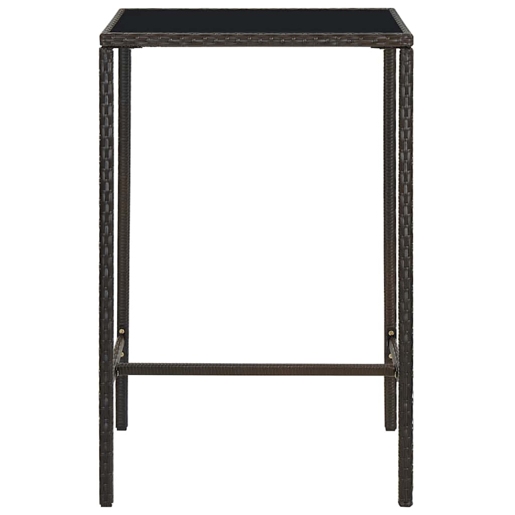 5 Piece Garden Bar Set Poly Rattan Brown