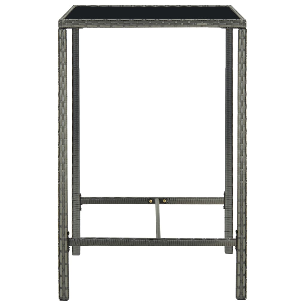 5 Piece Garden Bar Set Poly Rattan Grey
