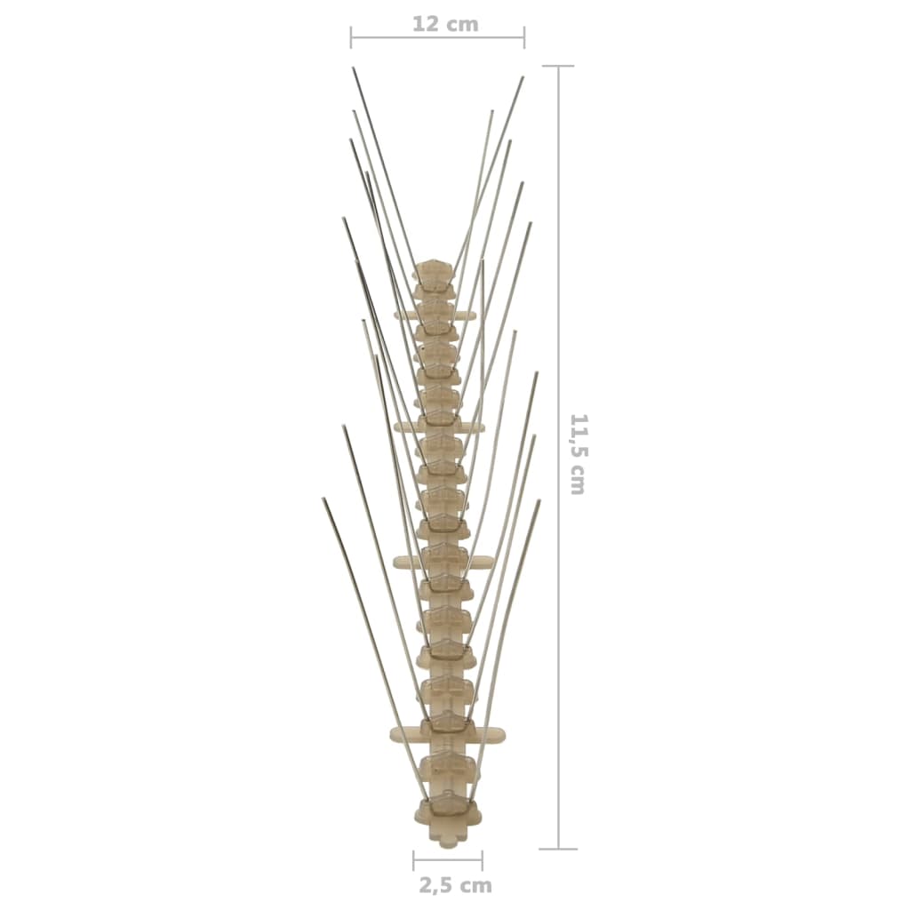 2-row Plastic Bird & Pigeon Spikes Set of 20, designed for humane pest control in gardens and homes, featuring sturdy weather-resistant material with a total length of 10 m.