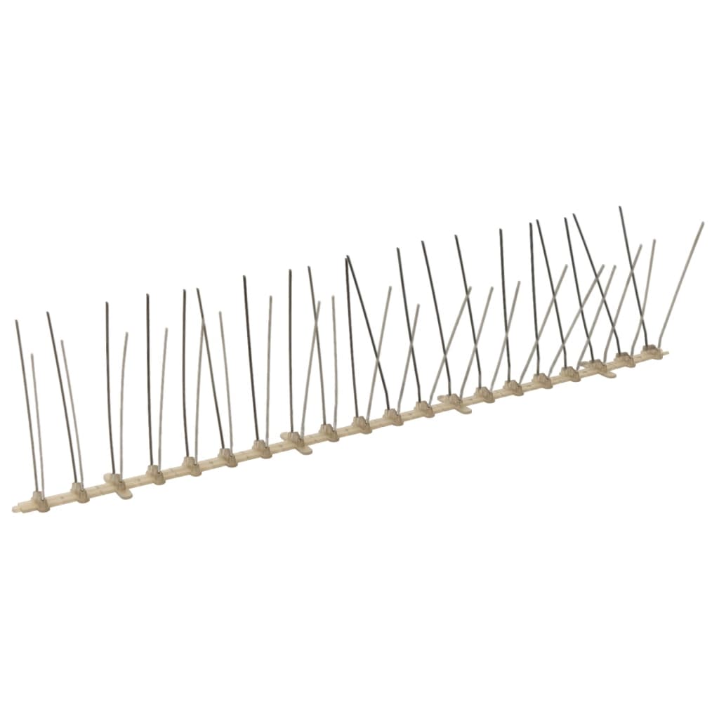 Durable and weather-resistant 4-row Plastic Bird & Pigeon Spikes Set of 20 10 m, ideal for humane pest control.