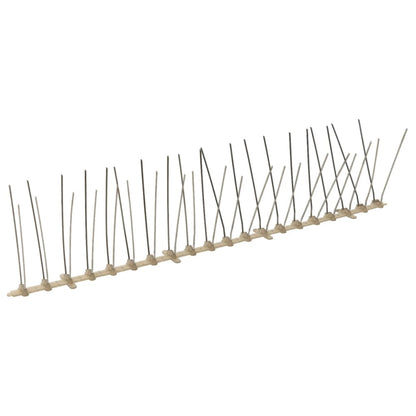 Durable and weather-resistant 4-row Plastic Bird & Pigeon Spikes Set of 20 10 m, ideal for humane pest control.