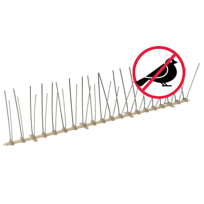 Installation guide for 4-row Plastic Bird & Pigeon Spikes Set of 20, perfect for humane pest control.