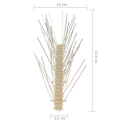 4-row Plastic Bird & Pigeon Spikes in use, demonstrating their effectiveness in protecting your property.