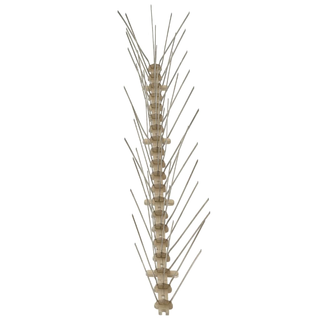 Close-up of the 5-row Plastic Bird & Pigeon Spikes, showcasing their stainless steel and plastic construction for effective pest deterrence.