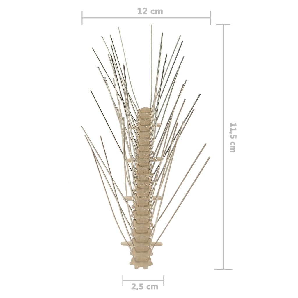 5-row Plastic Bird & Pigeon Spikes Set of 6 3 m displayed in a garden setting, effectively repelling unwanted pests.