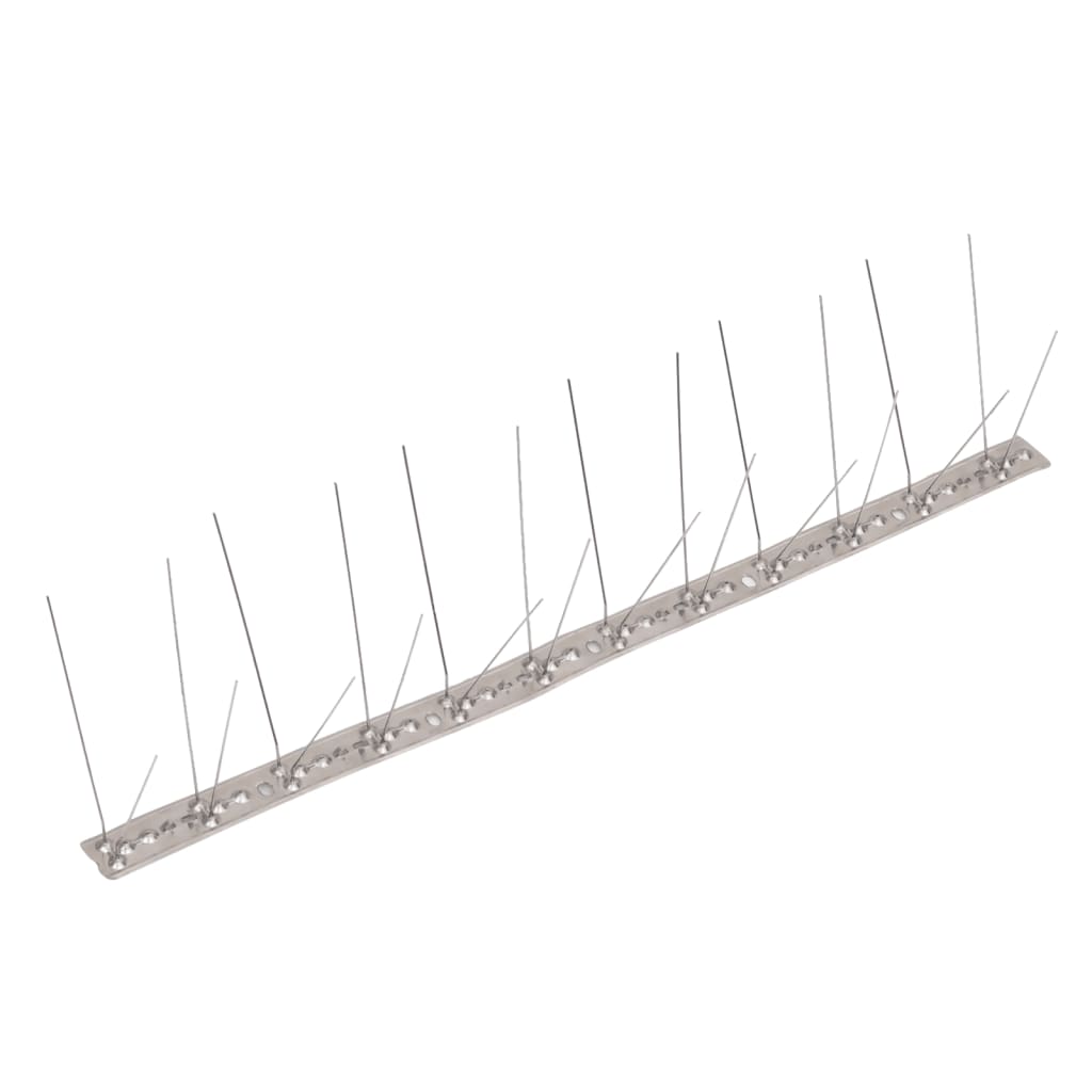Close-up of 4-row Stainless Steel Bird & Pigeon Spikes Set of 20 10 m highlighting the durable stainless steel material.