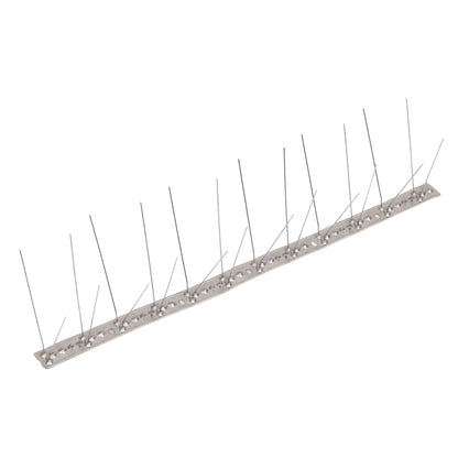 Close-up of 4-row Stainless Steel Bird & Pigeon Spikes Set of 20 10 m highlighting the durable stainless steel material.