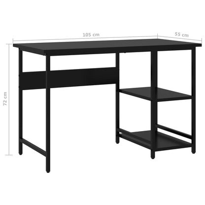 Computer Desk Black 105x50x72 cm MDF and Metal