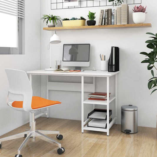 Computer Desk White 105x50x72 cm MDF and Metal