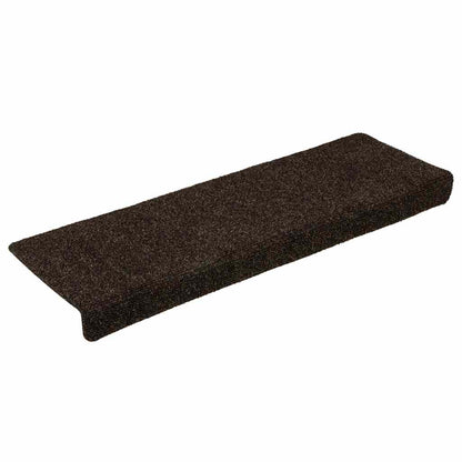 Stair Mats Self-adhesive 15 pcs 65x21x4 cm Dark Brown Rectangular Edge