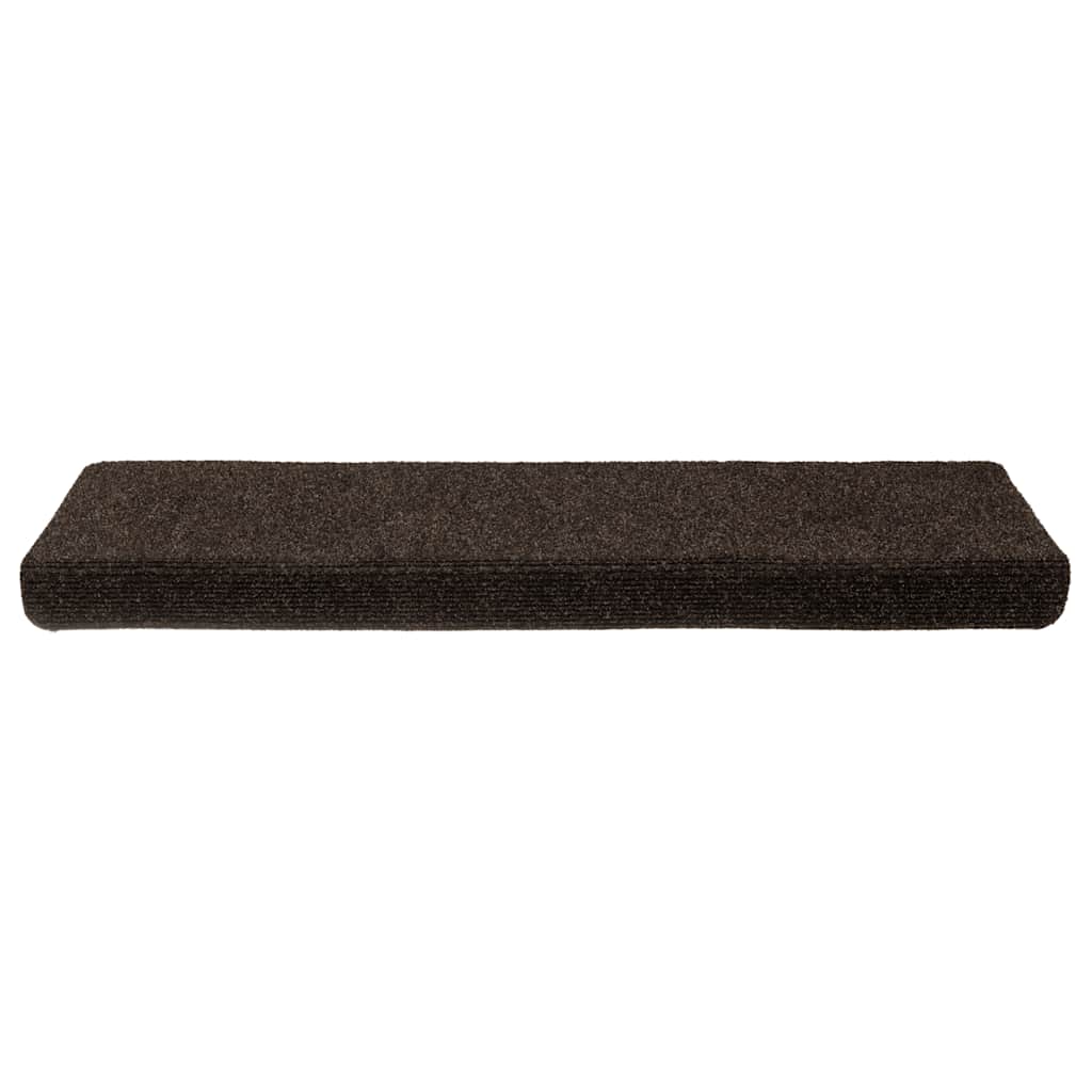 Stair Mats Self-adhesive 15 pcs 65x21x4 cm Dark Brown Rectangular Edge