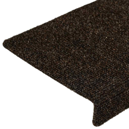 Stair Mats Self-adhesive 15 pcs 65x21x4 cm Dark Brown Rectangular Edge
