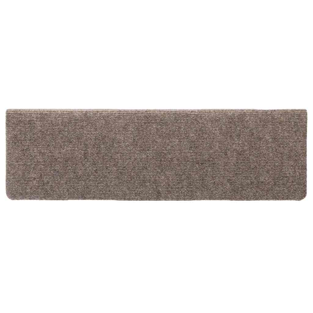 Stair Mats Self-adhesive 15 pcs 65x21x4 cm Beige Rectangular Edge