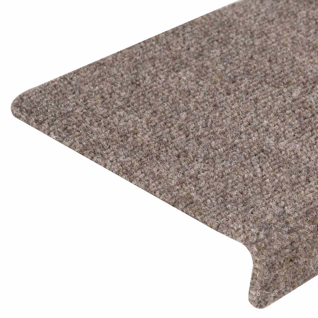 Stair Mats Self-adhesive 15 pcs 65x21x4 cm Beige Rectangular Edge