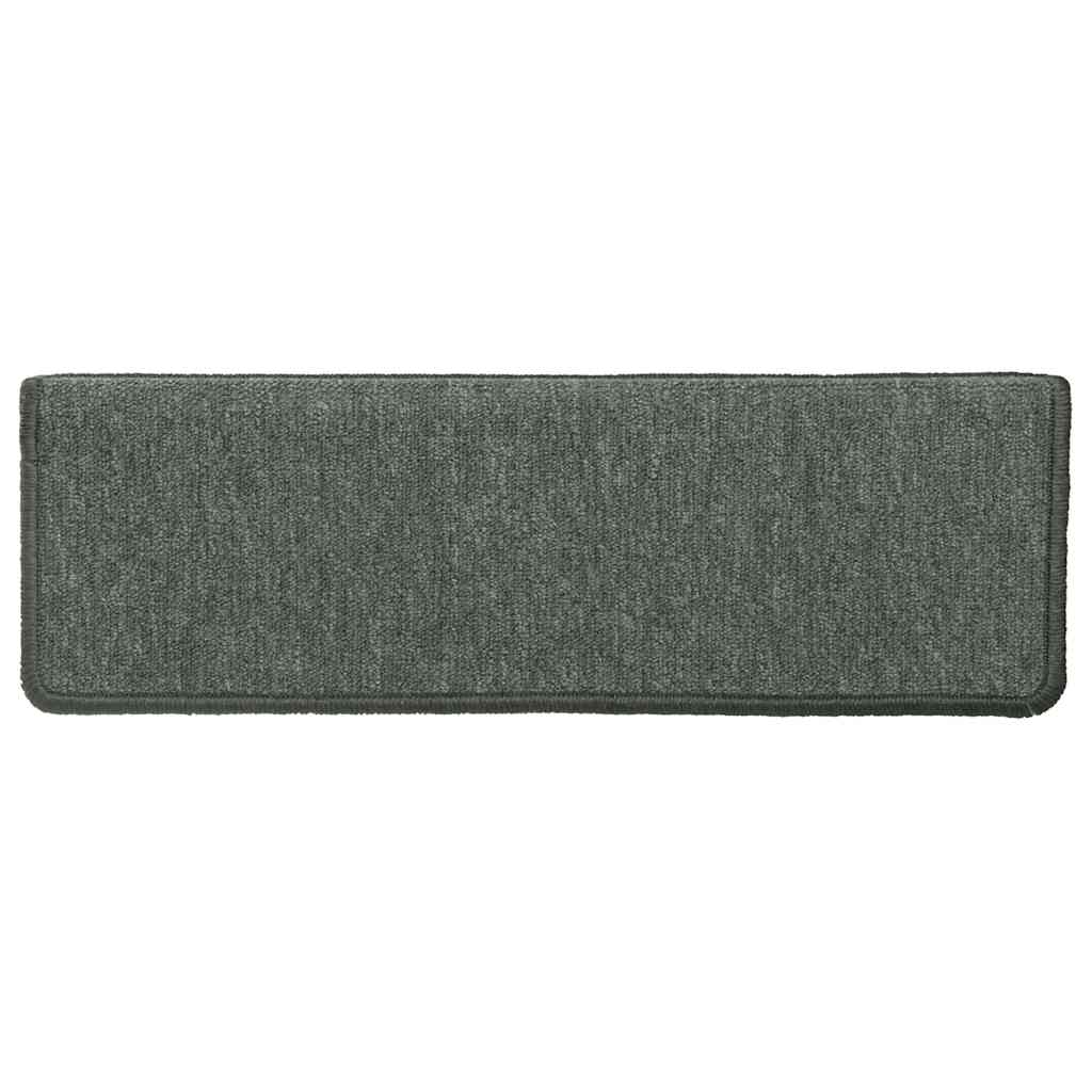 Stair Mats 15 pcs 65x21x4 cm Dark Green Rectangular Edge