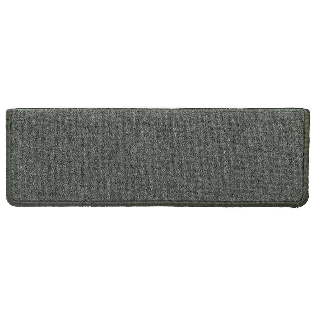 Stair Mats 15 pcs 65x21x4 cm Dark Green Rectangular Edge