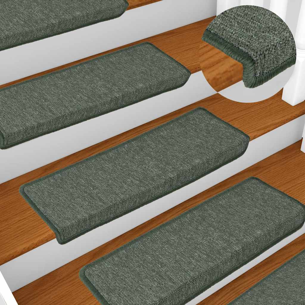 Stair Mats 15 pcs 65x21x4 cm Dark Green Rectangular Edge