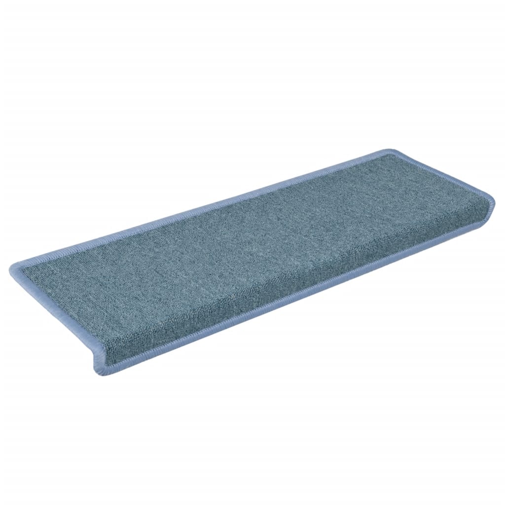 Stair Mats 15 pcs 65x21x4 cm Sea Blue Rectangular Edge