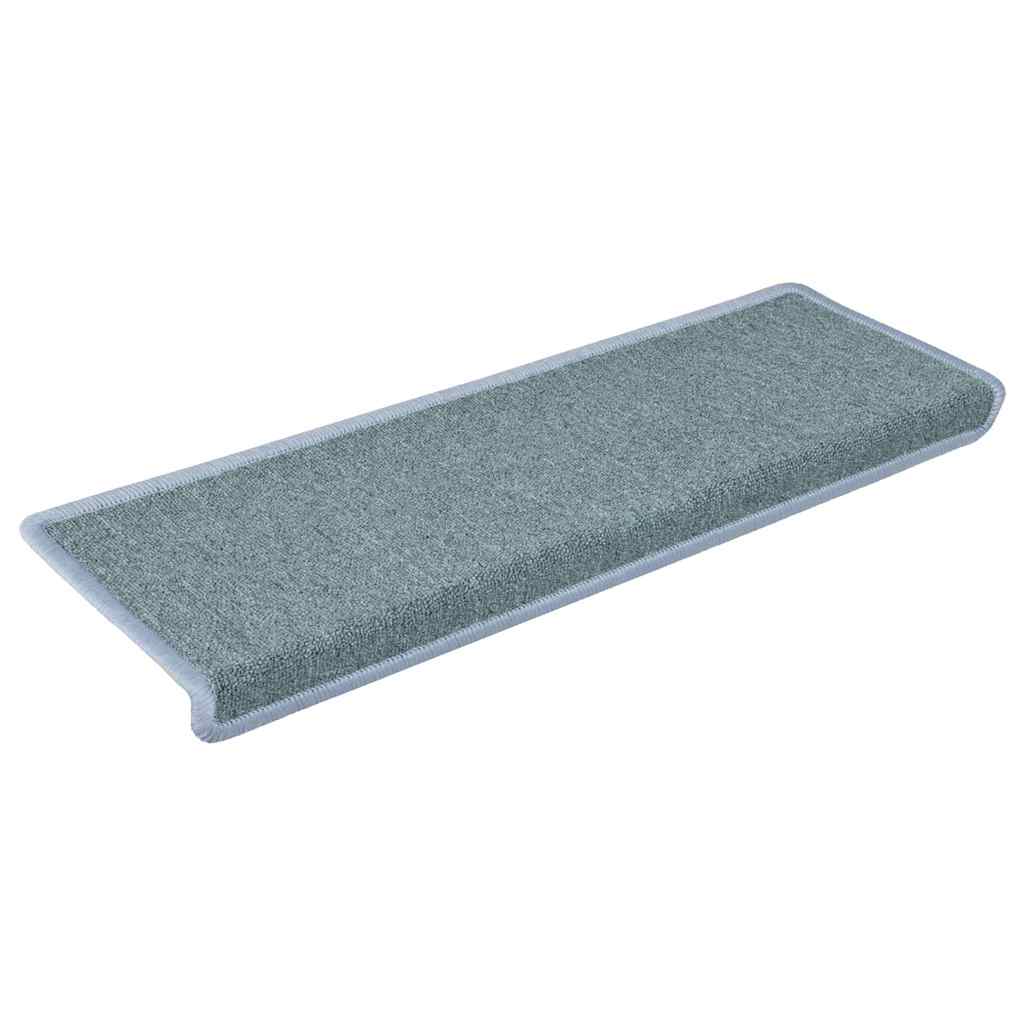 Stair Mats 15 pcs 65x21x4 cm Sea Blue Rectangular Edge