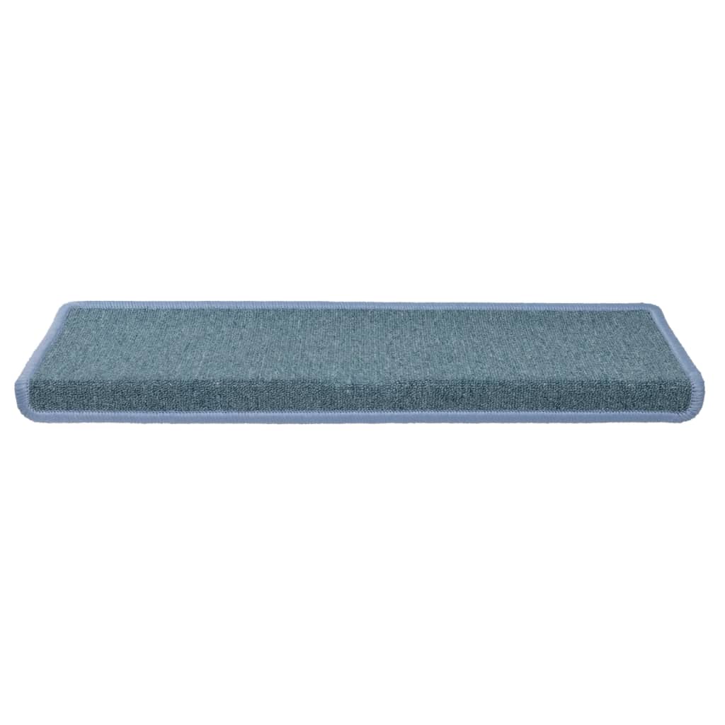 Stair Mats 15 pcs 65x21x4 cm Sea Blue Rectangular Edge