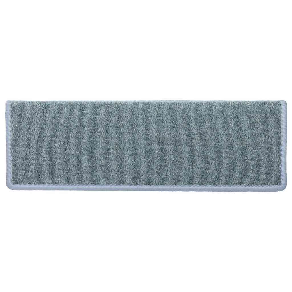 Stair Mats 15 pcs 65x21x4 cm Sea Blue Rectangular Edge