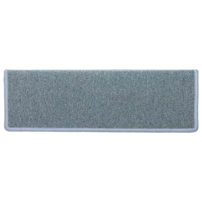 Stair Mats 15 pcs 65x21x4 cm Sea Blue Rectangular Edge