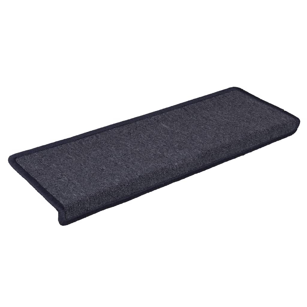 Stair Mats 15 pcs 65x21x4cm Dark Grey and Blue Rectangular Edge