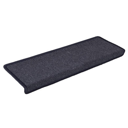 Stair Mats 15 pcs 65x21x4cm Dark Grey and Blue Rectangular Edge