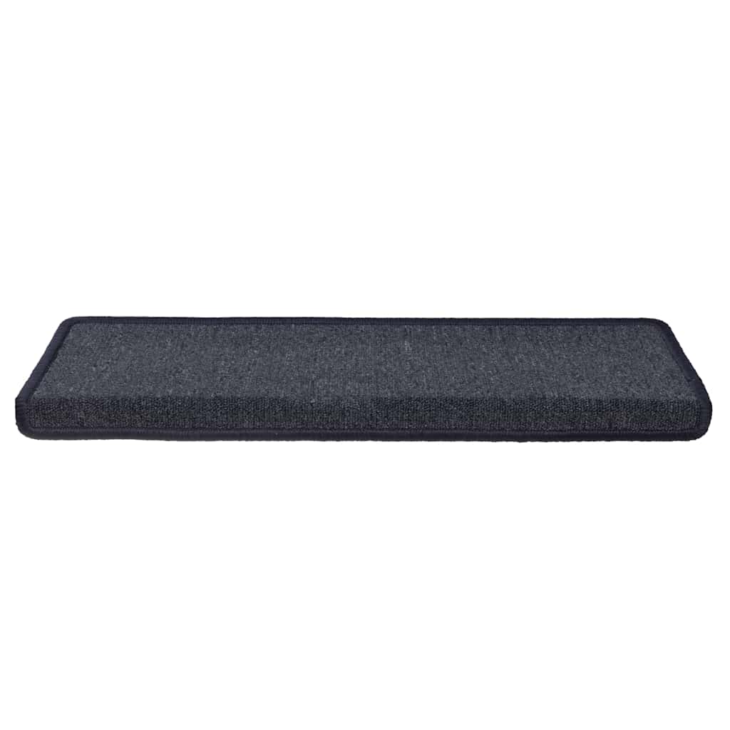 Stair Mats 15 pcs 65x21x4cm Dark Grey and Blue Rectangular Edge