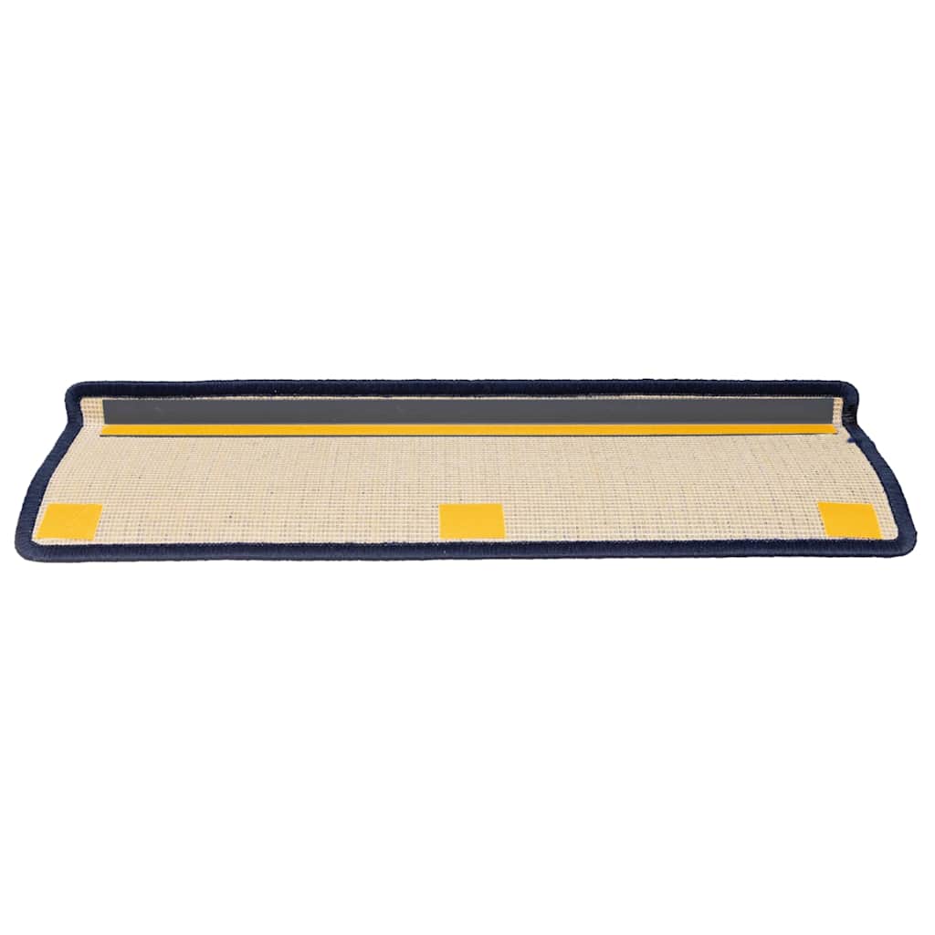 Stair Mats 15 pcs 65x21x4cm Dark Grey and Blue Rectangular Edge