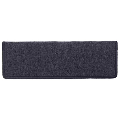 Stair Mats 15 pcs 65x21x4cm Dark Grey and Blue Rectangular Edge