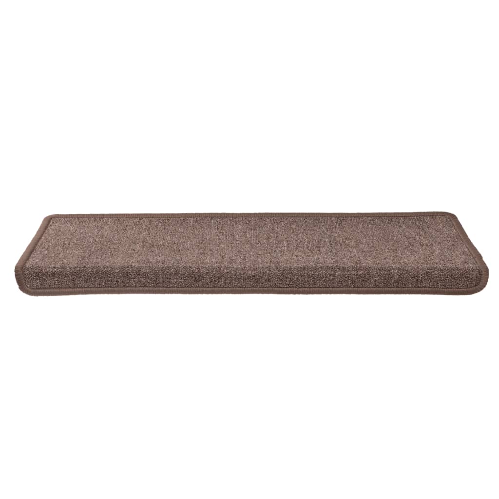 Stair Mats 15 pcs 65x21x4 cm Brown Rectangular Edge