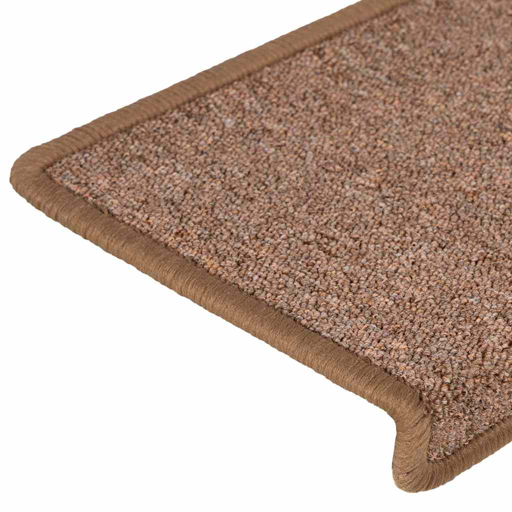 Stair Mats 15 pcs 65x21x4 cm Brown Rectangular Edge