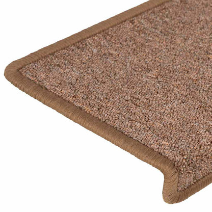Stair Mats 15 pcs 65x21x4 cm Brown Rectangular Edge