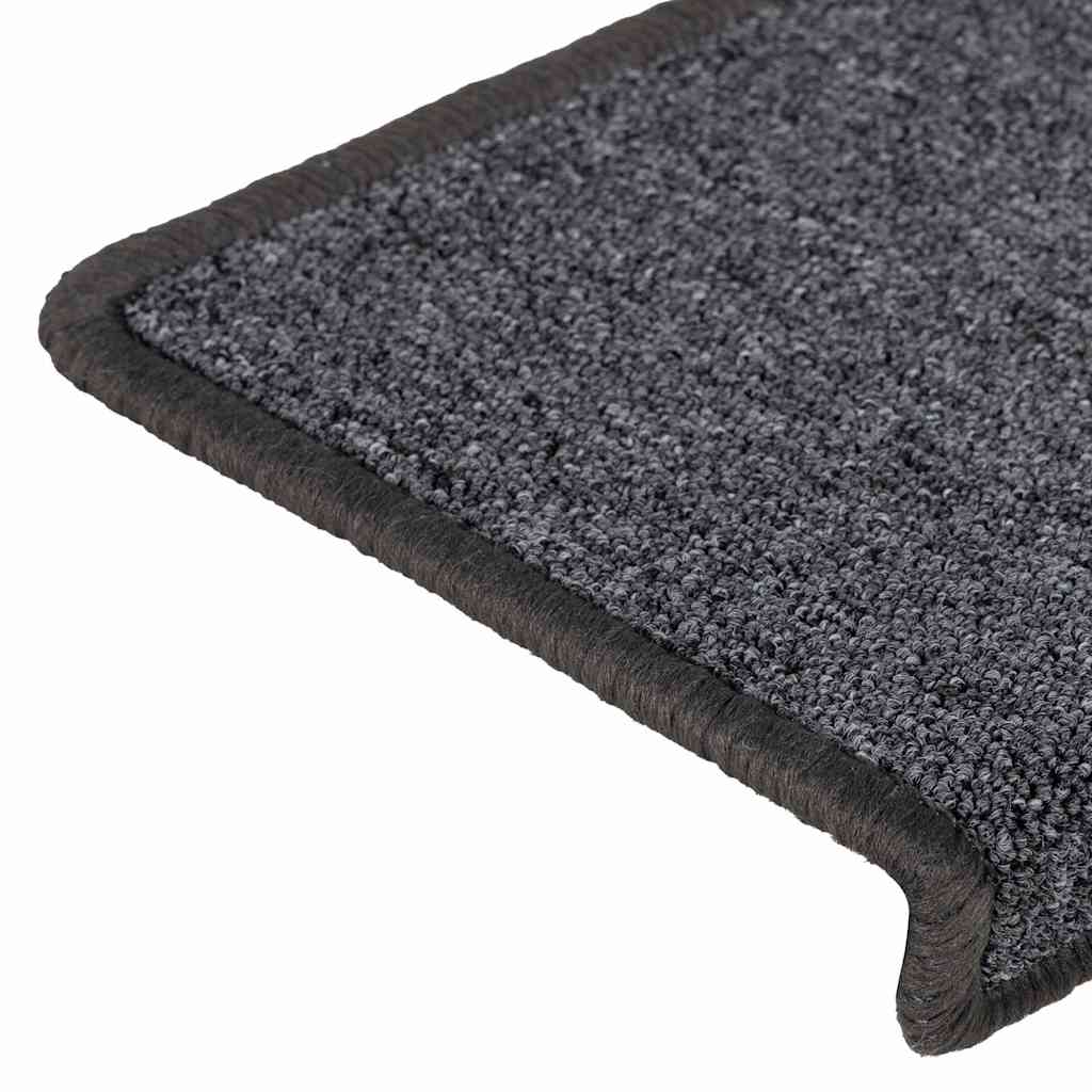 Stair Mats 15 pcs 65x21x4 cm Dark Grey Rectangular Edge