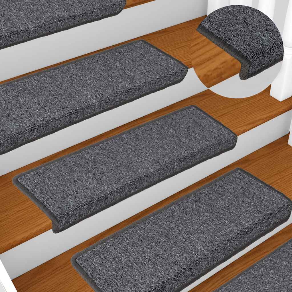 Stair Mats 15 pcs 65x21x4 cm Dark Grey Rectangular Edge