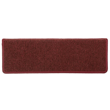 Stair Mats 15 pcs 65x21x4 cm Bordeaux Rectangular Edge