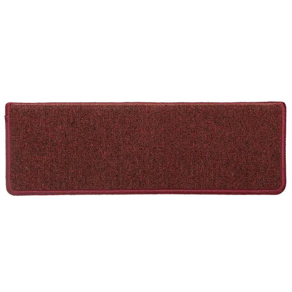 Stair Mats 15 pcs 65x21x4 cm Bordeaux Rectangular Edge