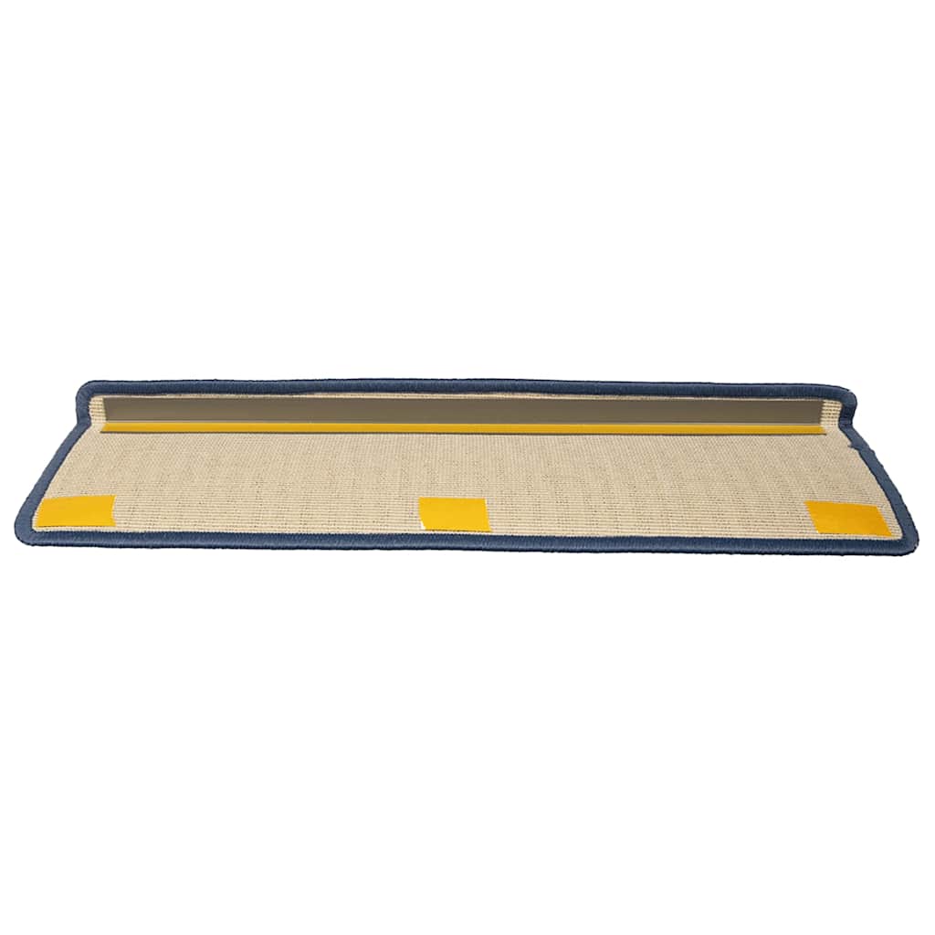 Stair Mats 15 pcs 65x21x4 cm Light Grey and Blue Rectangular Edge