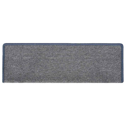 Stair Mats 15 pcs 65x21x4 cm Light Grey and Blue Rectangular Edge