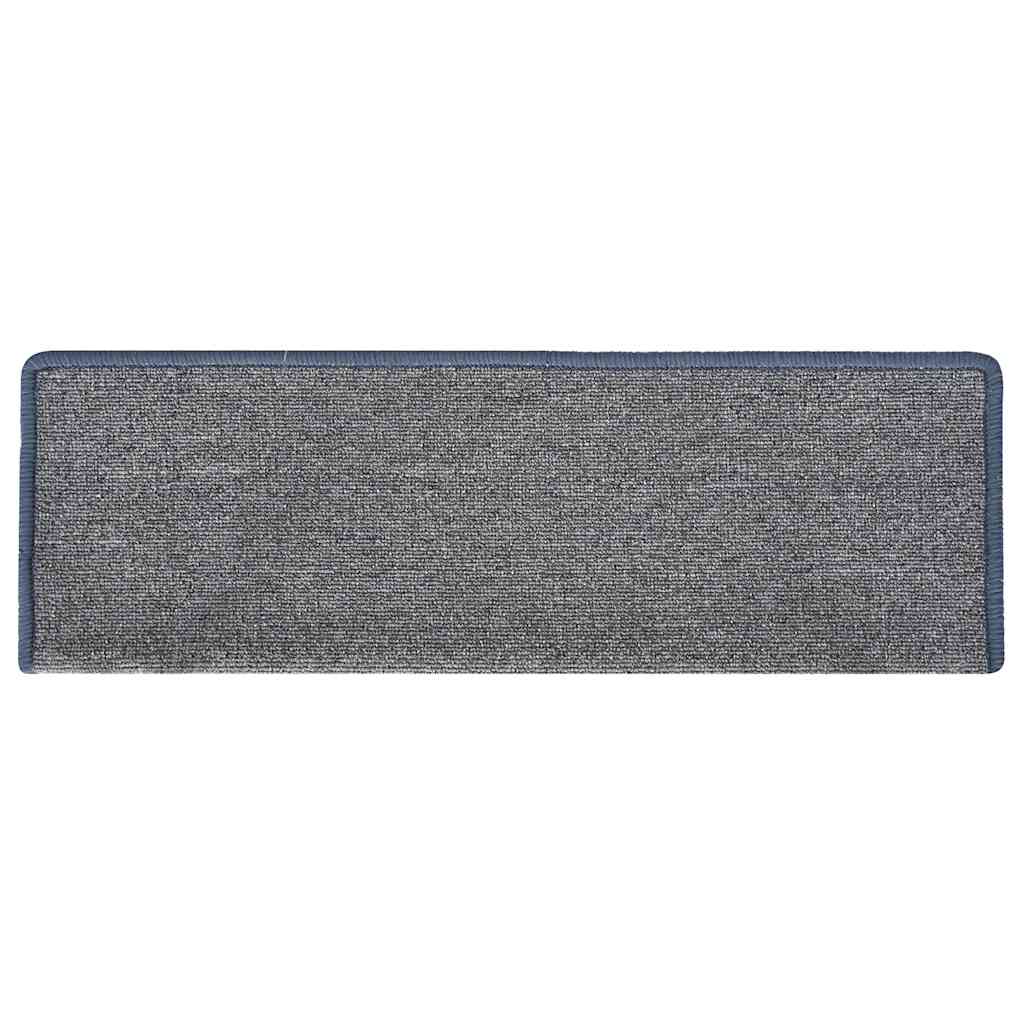 Stair Mats 15 pcs 65x21x4 cm Light Grey and Blue Rectangular Edge