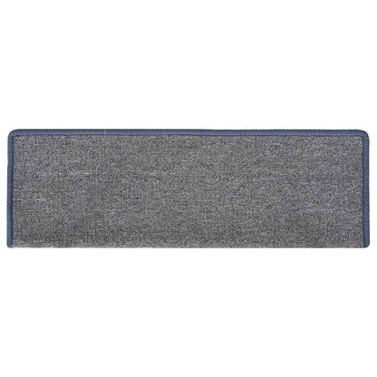 Stair Mats 15 pcs 65x21x4 cm Light Grey and Blue Rectangular Edge