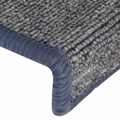 Stair Mats 15 pcs 65x21x4 cm Light Grey and Blue Rectangular Edge