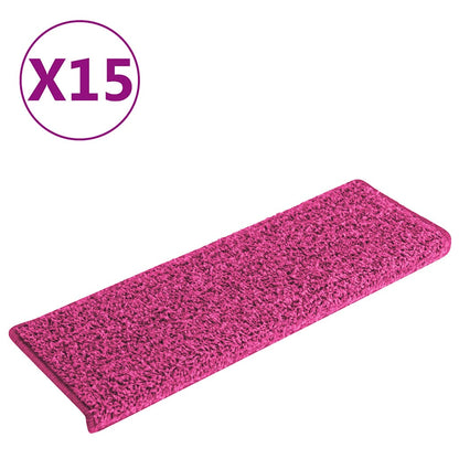 Stair Mats 15 pcs 65x21x4 cm Pink Rectangular Edge
