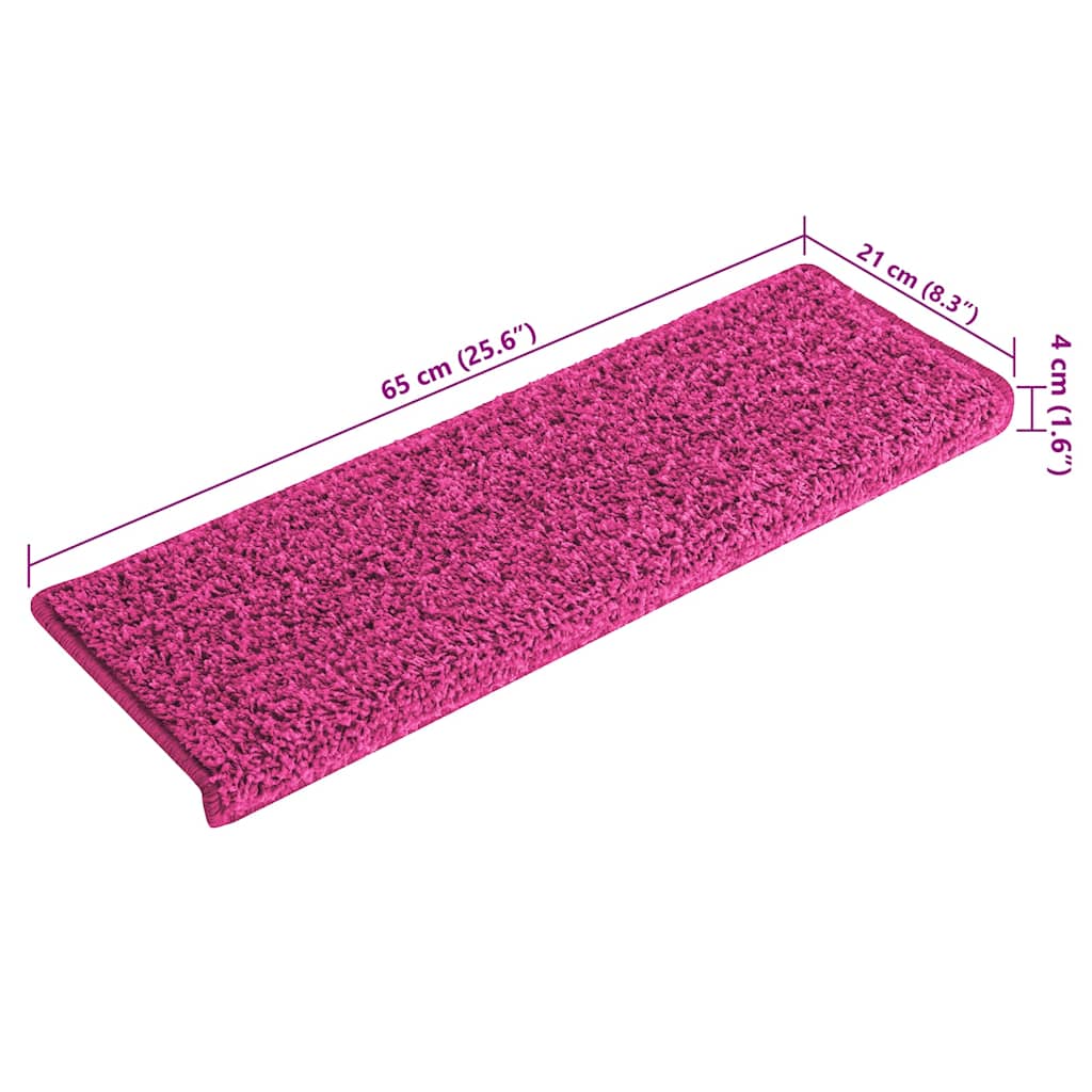 Stair Mats 15 pcs 65x21x4 cm Pink Rectangular Edge