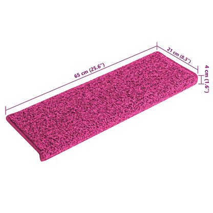 Stair Mats 15 pcs 65x21x4 cm Pink Rectangular Edge