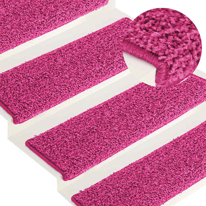 Stair Mats 15 pcs 65x21x4 cm Pink Rectangular Edge